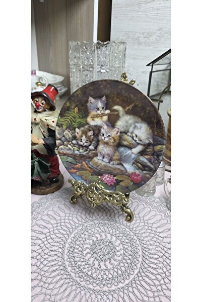 SELTMANN Porselen Yavru Kediler Temalı Duvar Tabagı Model 6 22 Cm Çap