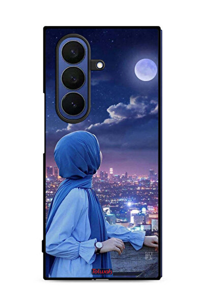 Tolwak غطاء حماية لهاتف سامسونج جالاكسي زد فولد 7 بطبعة فتاة محجبة تنظر إلى ا...