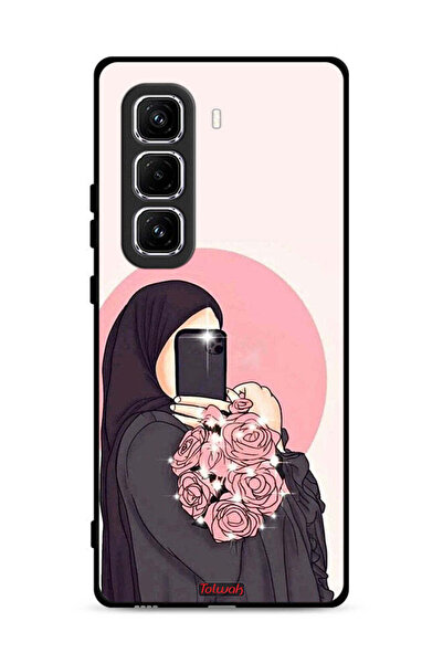 Tolwak غطاء حماية لهاتف Infinix Hot 50 Pro 4G، فن التقاط صور سيلفي مع حمل الزهور