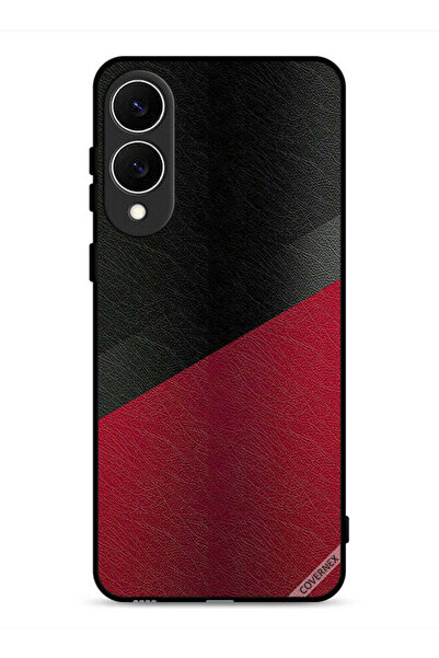 Covernex غطاء حماية جلدي بنمط هندسي لهاتف Samsung Galaxy S25 Edge