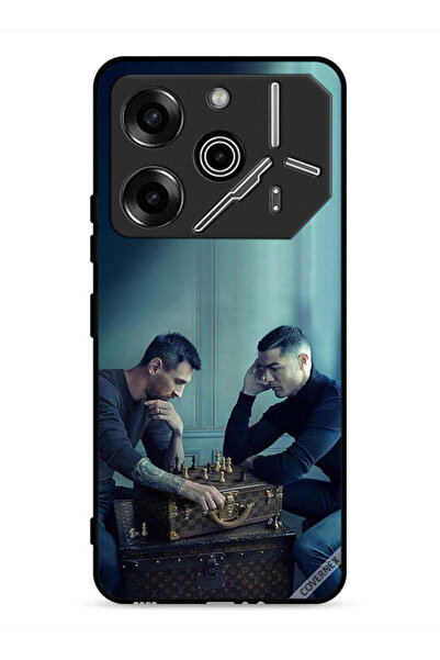 Covernex غطاء حماية لهاتف تكنو بوفا 6 برو 5G ميسي ضد رونالدو يلعبان الشطرنج