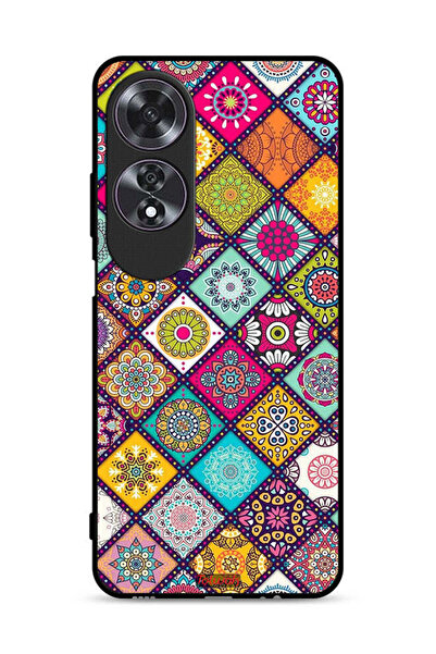 Tolwak غطاء حماية لهاتف Oppo A60 بنقشة مربعات ماندالا