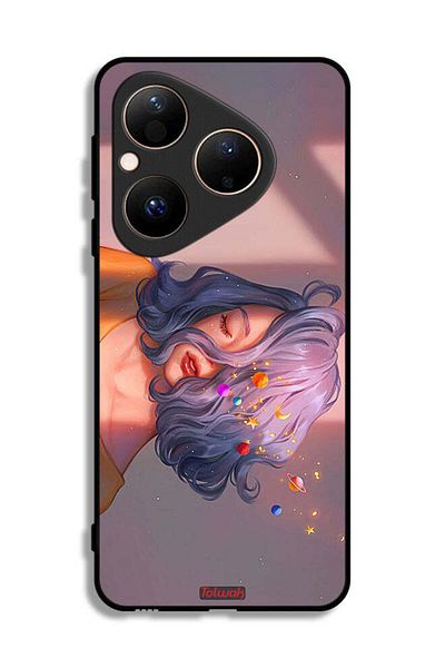 Tolwak Huawei Pura 80 Protective Case Cover Girl And Space Art