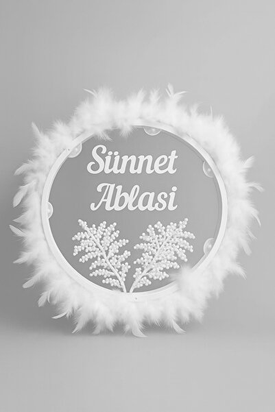 Evsay Tüylerle Süslenmiş Sünnet Tefi Vurmalı Çalgı Def Müzik Aleti Sünnet Abl...