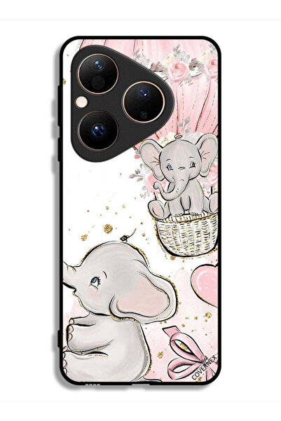 Covernex غطاء حماية لهاتف هواوي بيورا 80 برسومات فيلة صغيرة