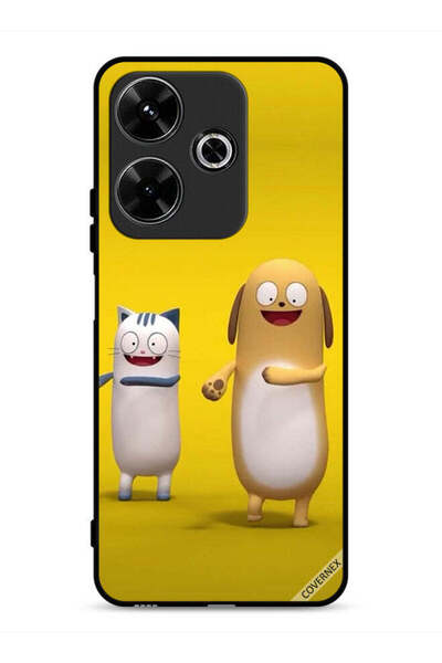Covernex غطاء حماية لهاتف Xiaomi Redmi 13 4G بطبعة قصة قطة وكلب