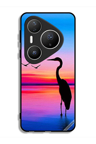 Covernex غطاء حماية لهاتف هواوي بيورا 80 برو بطبعة شوك وطيور