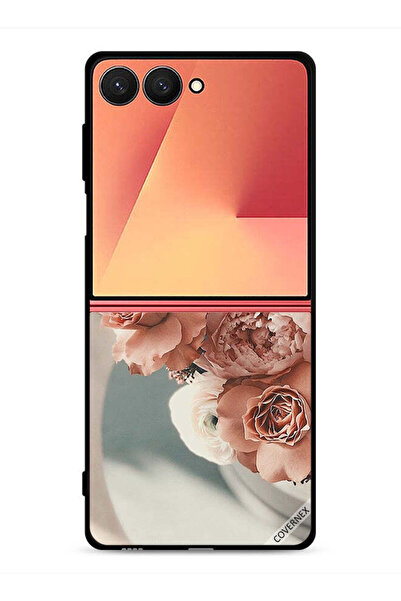 Covernex غطاء حماية لهاتف سامسونج جالاكسي زد فليب 7، باقة من أزهار الخوخ الجميلة