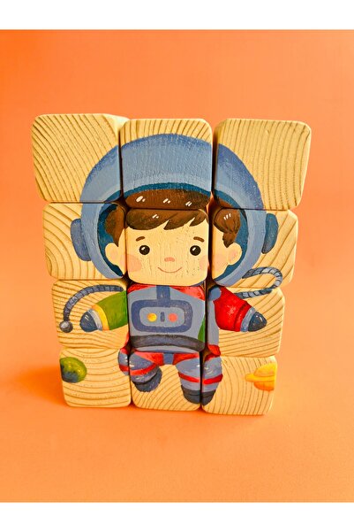 Gra Baby Accessories Wooden Toy Puzzle 12 Piece Astronaut