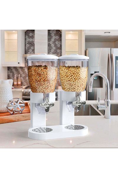 Choice Double storage container for oatmeal, cornflakes, and snacks
