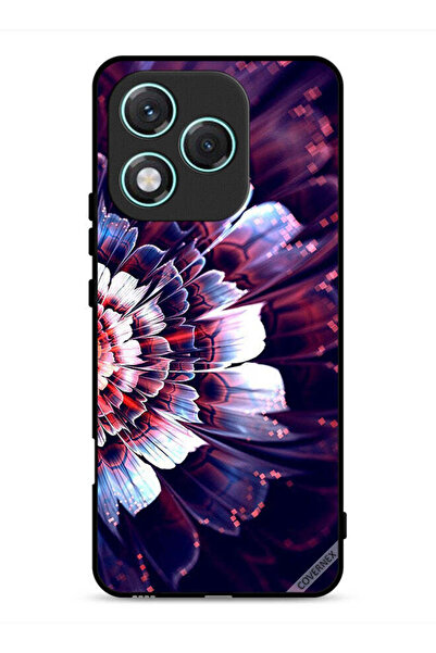Covernex غطاء حماية لهاتف Honor 400 Lite مزين بزهرة كبيرة عاكسة على الجانب ال...