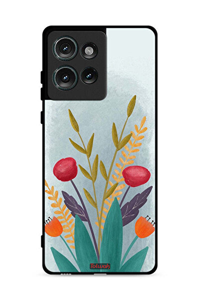 Tolwak غطاء حماية لهاتف موتورولا إيدج 50 برسومات نباتات فنية