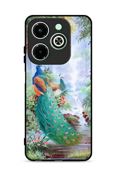 Tolwak غطاء حماية لهاتف Infinix Hot 40i 4G بنقشة الطاووس