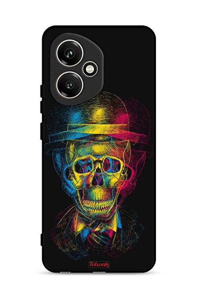 Tolwak غطاء حماية لهاتف Honor 400 بتصميم جمجمة وقبعة ملونة وفن خيالي