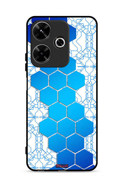 Tolwak غطاء حماية لهاتف شاومي ريدمي 13 4G بنمط شبكة أيقونات سداسية الشكل