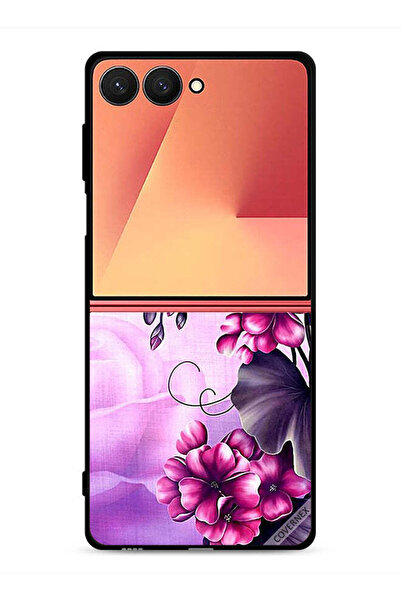 Covernex غطاء حماية لهاتف Samsung Galaxy Z Flip7 بخلفية زهور رومانسية