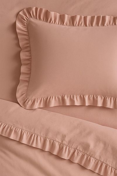 Violacasa Double Ruffle Duvet Cover Set 100% Cotton Private