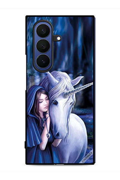 Covernex غطاء حماية لهاتف Samsung Galaxy Z Fold7 بتصميم فتاة وحيد القرن المحبوبة