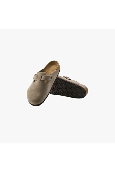 Birkenstock Boston Soft Footbed din piele de căprioară Taupe