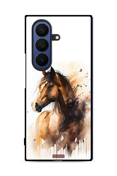 Tolwak غطاء حماية لهاتف Samsung Galaxy Z Fold7 بتصميم فن تجريدي للخيول