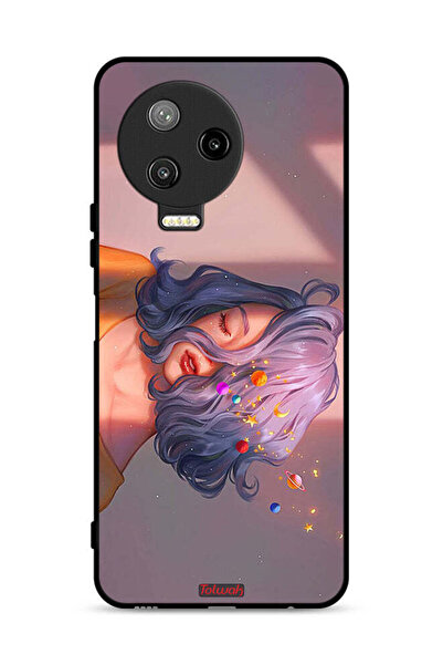 Tolwak Infinix Note 12 Pro 4G Protective Case Cover Girl And Space Art