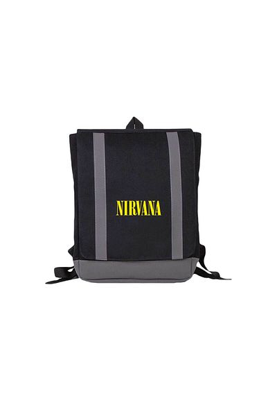Z zepplin Nirvana Text Yellow Black Backpack