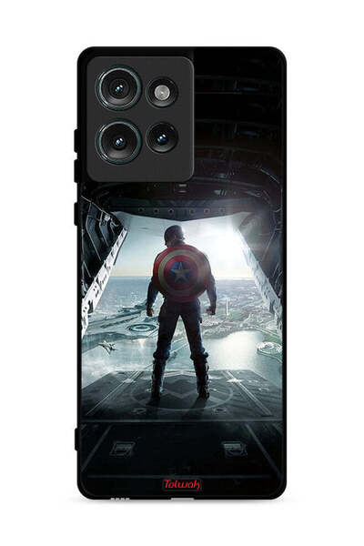 Tolwak غطاء حماية لهاتف موتورولا إيدج 50 بتصميم صورة كابتن أمريكا
