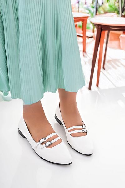 Firibu Women's Ballerinas Black Strappy Belted Lightweight Comfortable Stylish Business Office Daily Shoes Campaign Shoes