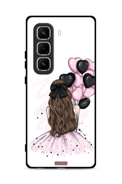 Tolwak غطاء حماية لهاتف Infinix Hot 50 Pro 4G يحمل رسمة فتاة تحمل بالونات