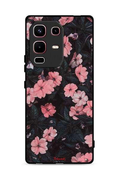 Tolwak غطاء حماية لهاتف Infinix Note 50s بلون الخوخ والورود الصغيرة