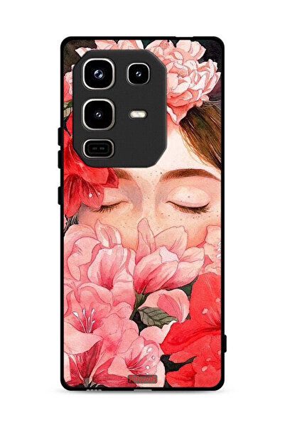 Tolwak غطاء حماية لهاتف Infinix Note 50 Pro 4G، وجه فتاة مخفي في فن الزهور