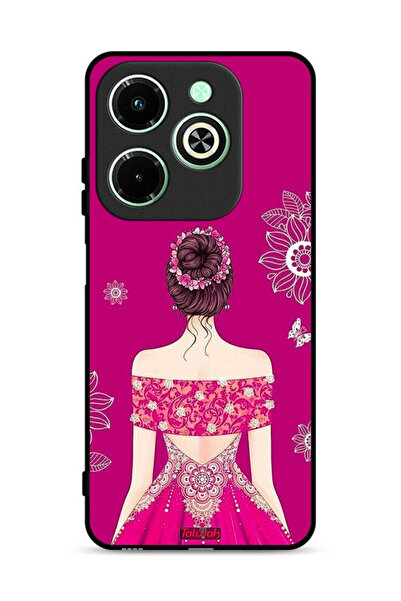 Tolwak غطاء حماية لهاتف Infinix Hot 40i 4G برسومات فتاة وزهور