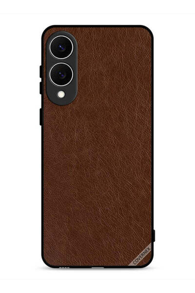 Covernex غطاء حماية جلدي بنمط هندسي لهاتف Samsung Galaxy S25 Edge