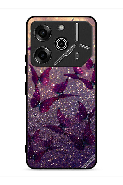 Covernex غطاء حماية لهاتف تكنو بوفا 6 برو 5G بنقشة فراشات لامعة