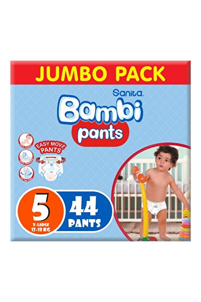 Bambi حفاضات أطفال سانيتا بانتس، مقاس ٥، كبير جدًا، ١٢-١٨ كجم، عبوة جامبو، ٤٤...