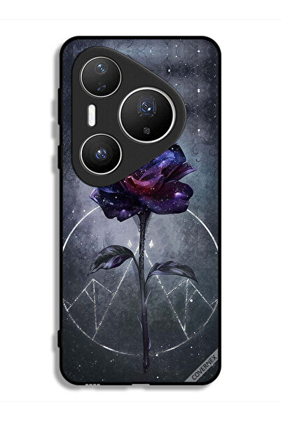 Covernex غطاء حماية لهاتف هواوي بيورا 80 برو بلس بخلفية زهور داكنة