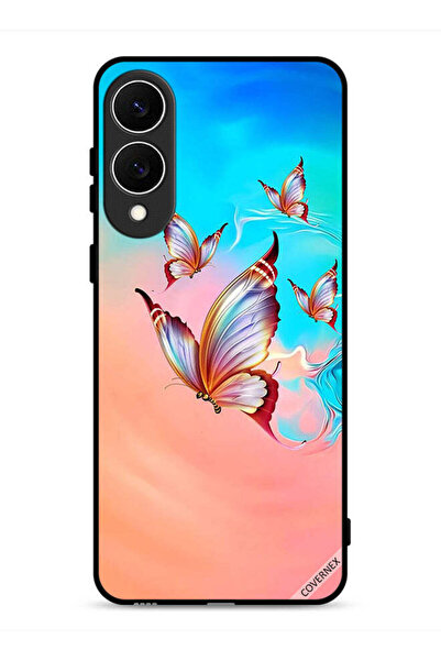 Covernex غطاء حماية لهاتف سامسونج جالكسي S25 إيدج، فراشات تحلق فوق لون الطلاء