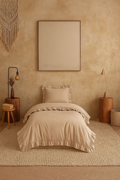 Violacasa Single Ruffle Duvet Cover Set 100% Cotton Private