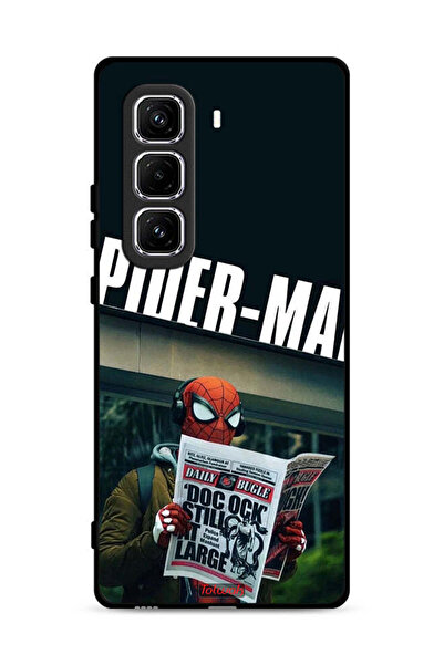 Tolwak غطاء حماية لهاتف Infinix Hot 50 Pro 4G بطبعة سبايدرمان وقراءة جريدة