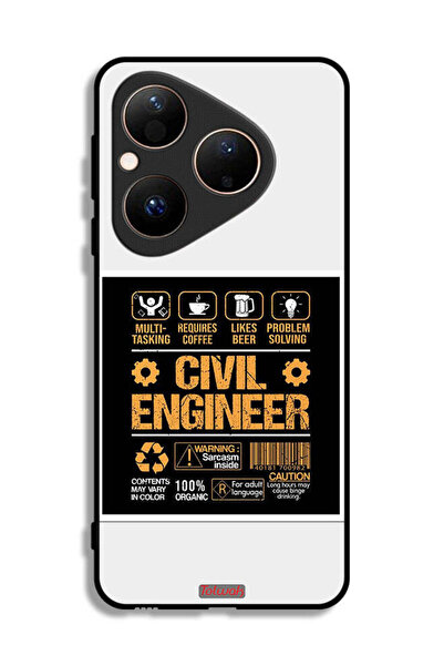 Tolwak غطاء حماية لهاتف هواوي بيورا 80، ملصق مهندس مدني