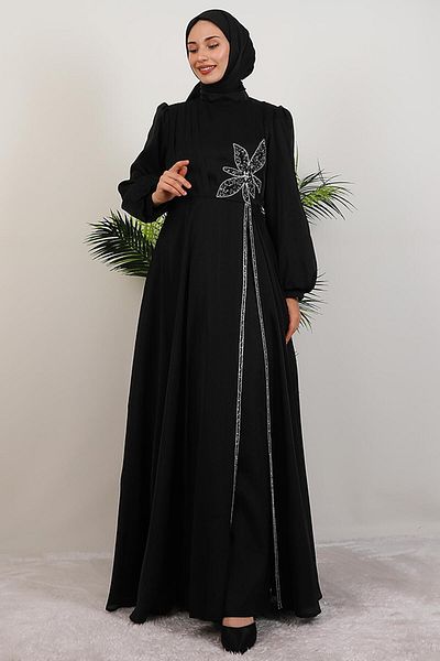 GİYZAMİLA Stoned Clover Dress Black