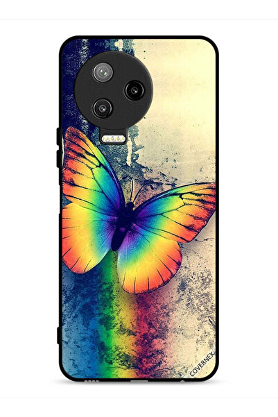 Covernex غطاء حماية لهاتف Infinix Note 12 Pro 4G بتصميم فراشة قوس قزح عتيقة