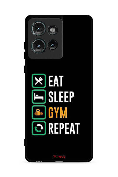 Tolwak غطاء حماية موتورولا إيدج 50 - Eat Sleep Gym Repeat