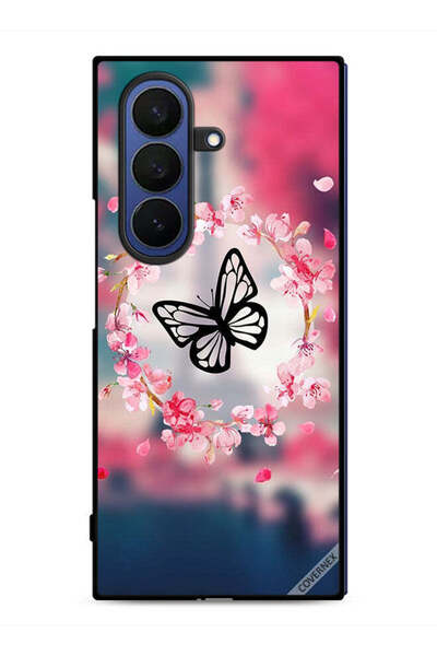 Covernex غطاء حماية لهاتف Samsung Galaxy Z Fold7 بتصميم فراشة وحلقة زهور
