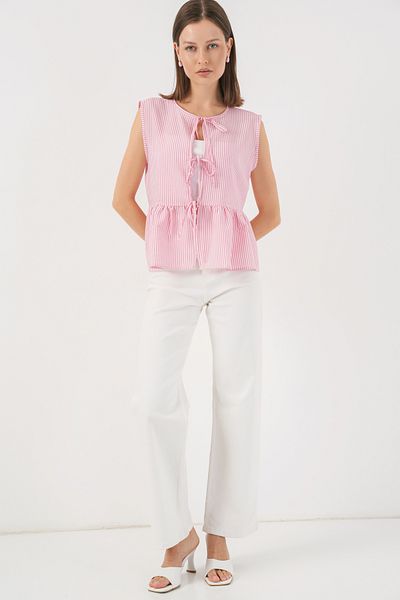 Bigdart Women's Tie Front Blouse 961 - Pink