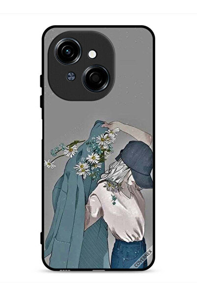 Covernex غطاء حماية لهاتف تكنو سبارك جو 1 4G، رسم فتاة ترتدي معطفًا