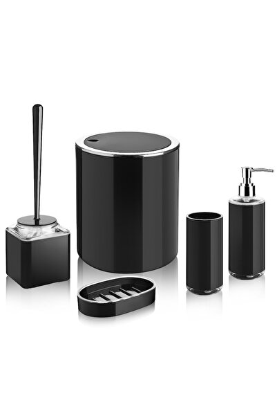 ZAYAZ Set Accesorii Baie 5 Piese, Cos de Gunoi, Dozator de Sapun Lichid, Pahar pentru Periuta Dinti, Sapun