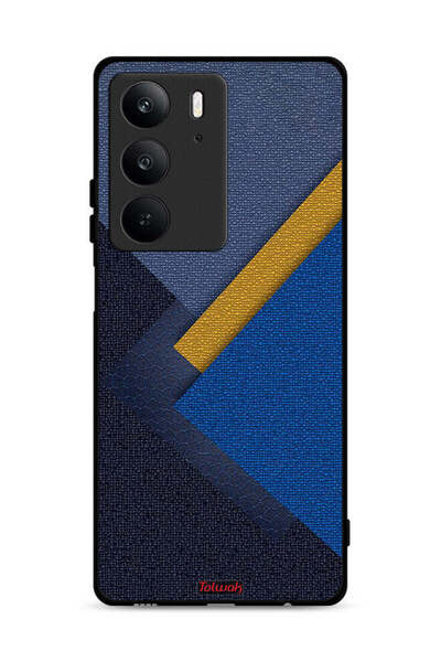 Tolwak غطاء حماية لهاتف Realme C75 4G بنقشة مثلثات جلدية