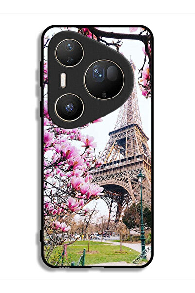 Covernex غطاء حماية فائق من هواوي بيورا 80 بتصميم زهور وبرج إيفل