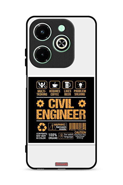 Tolwak غطاء حماية لهاتف Infinix Hot 40i 4G، ملصق مهندس مدني